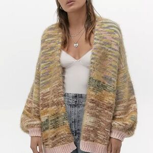 Kimchi Blue Multicolor Pastel Chunky Knit Cardigan
